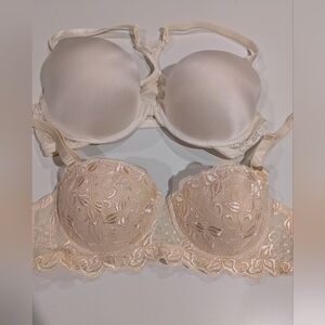 Two 36B Bras In White And Cream
